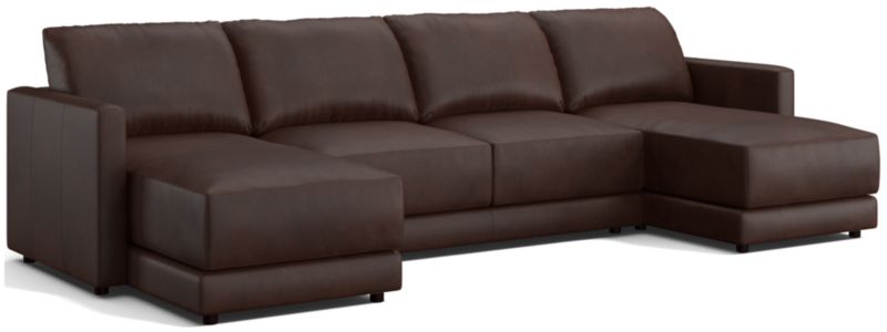 Gather Leather 3-Piece Sectional Sofa - image 0 of 9