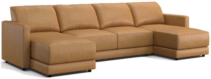 Gather Leather 3-Piece Sectional Sofa - image 0 of 10