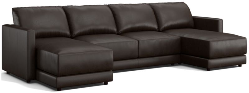 Gather Leather 3-Piece Sectional Sofa - image 0 of 10