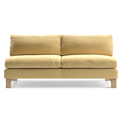 Pacific 2 Seat Armless Sofa With Wood