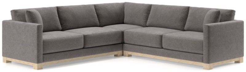 Gather Wood Base 3-Piece L-Shaped Sectional + Reviews | Crate & Barrel