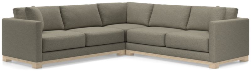 Gather Wood Base 3-Piece L-Shaped Sectional + Reviews | Crate & Barrel