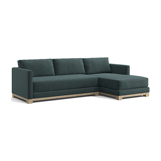 Gather Wood Base Bench 2-Piece Sectional Sofa