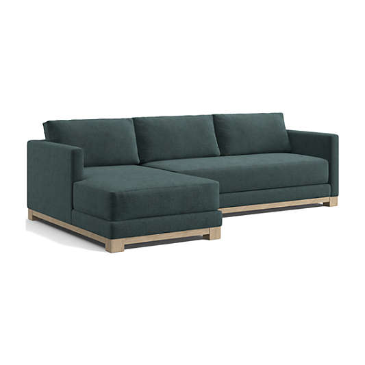 Gather Wood Base Bench 2-Piece Sectional Sofa