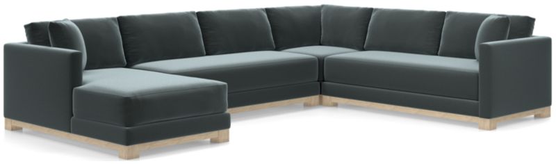 Gather Wood Base Bench 4-Piece U-Shaped Sectional Sofa - image 0 of 9