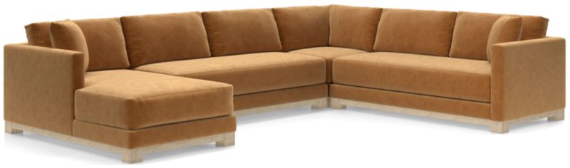 Gather Wood Base Bench 4-Piece U-Shaped Sectional Sofa - image 0 of 9