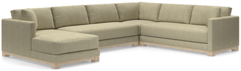 Gather Wood Base Bench 4-Piece U-Shaped Sectional Sofa - image 0 of 9