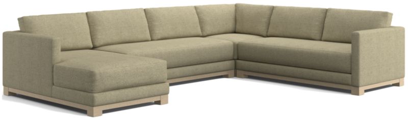 Gather Wood Base Bench 4-Piece U-Shaped Sectional Sofa - image 0 of 12