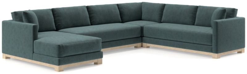 Gather Wood Base Bench 4-Piece U-Shaped Sectional Sofa - image 0 of 9