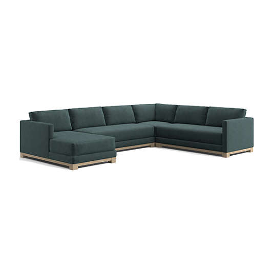 Gather Wood Base Bench 4-Piece U-Shaped Sectional Sofa