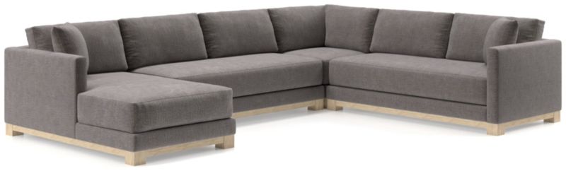 Gather Wood Base Bench 4-Piece U-Shaped Sectional Sofa - image 0 of 9