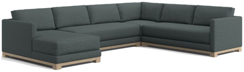 Gather Wood Base Bench 4-Piece U-Shaped Sectional Sofa - image 0 of 14