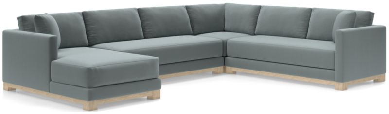 Gather Wood Base Bench 4-Piece U-Shaped Sectional Sofa - image 0 of 10