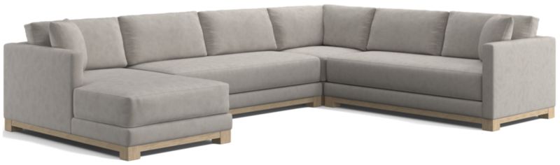 Gather Wood Base Bench 4-Piece U-Shaped Sectional Sofa - image 0 of 9