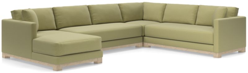 Gather Wood Base Bench 4-Piece U-Shaped Sectional Sofa - image 0 of 9