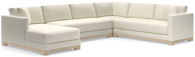 Gather Wood Base Bench 4-Piece U-Shaped Sectional Sofa - image 0 of 9