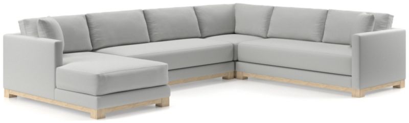 Gather Wood Base Bench 4-Piece U-Shaped Sectional Sofa - image 0 of 9