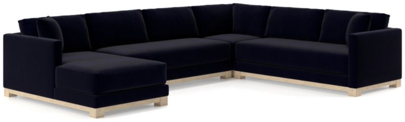 Gather Wood Base Bench 4-Piece U-Shaped Sectional Sofa - image 0 of 9