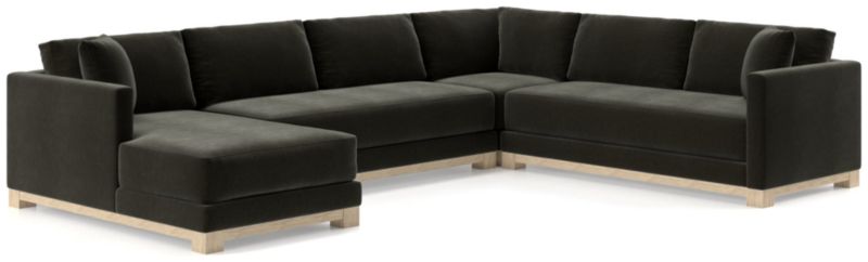 Gather Wood Base Bench 4-Piece U-Shaped Sectional Sofa - image 0 of 9