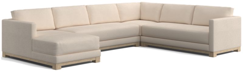 Gather Wood Base Bench 4-Piece U-Shaped Sectional Sofa - image 0 of 12