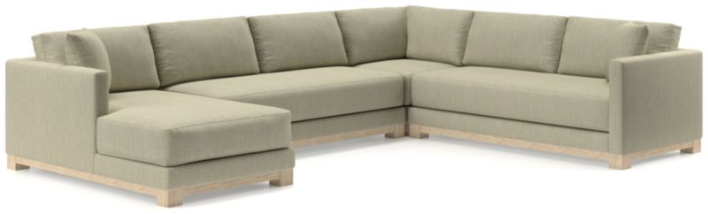 Gather Wood Base Bench 4-Piece U-Shaped Sectional Sofa - image 0 of 9