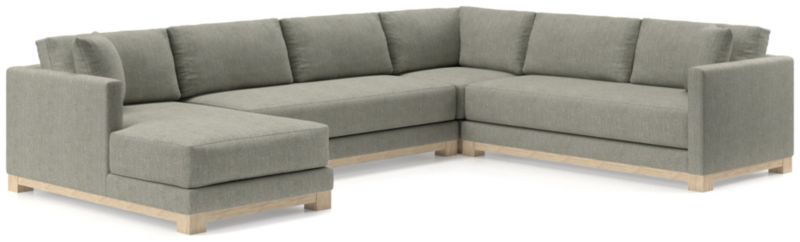 Gather Wood Base Bench 4-Piece U-Shaped Sectional Sofa - image 0 of 9