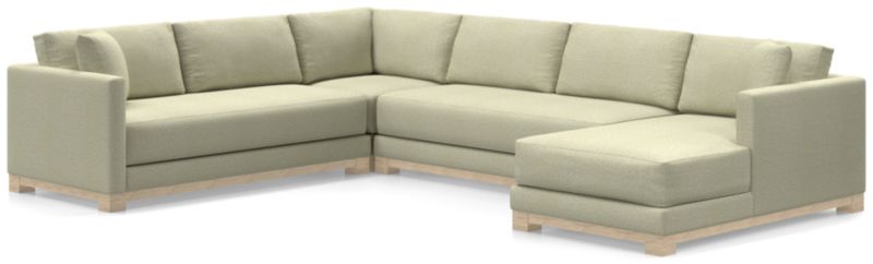 Gather Wood Base Bench 4-Piece U-Shaped Sectional Sofa - image 0 of 11