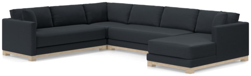 Gather Wood Base Bench 4-Piece U-Shaped Sectional Sofa - image 0 of 11