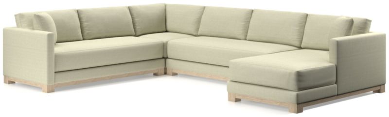 Gather Wood Base Bench 4-Piece U-Shaped Sectional Sofa - image 0 of 11