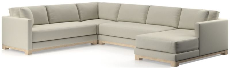 Gather Wood Base Bench 4-Piece U-Shaped Sectional Sofa - image 0 of 11