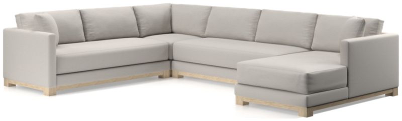 Gather Wood Base Bench 4-Piece U-Shaped Sectional Sofa - image 0 of 11