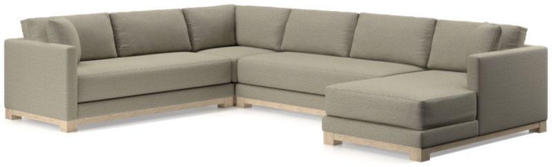 Gather Wood Base Bench 4-Piece U-Shaped Sectional Sofa - image 0 of 11