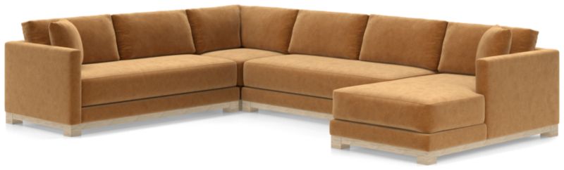 Gather Wood Base Bench 4-Piece U-Shaped Sectional Sofa - image 0 of 11