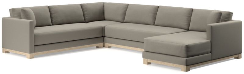 Gather Wood Base Bench 4-Piece U-Shaped Sectional Sofa - image 0 of 11