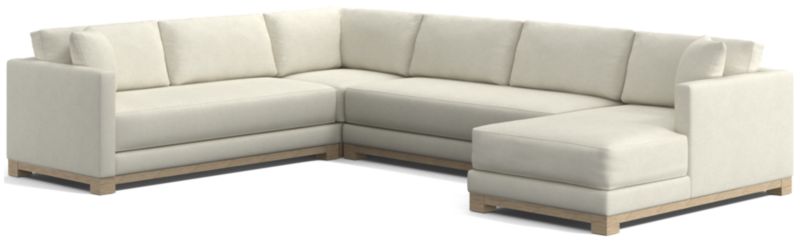 Gather Wood Base Bench 4-Piece U-Shaped Sectional Sofa - image 0 of 11