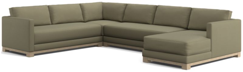 Gather Wood Base Bench 4-Piece U-Shaped Sectional Sofa - image 0 of 14