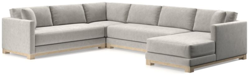 Gather Wood Base Bench 4-Piece U-Shaped Sectional Sofa - image 0 of 11