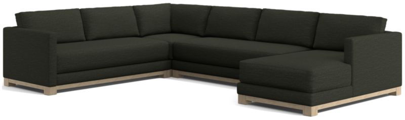 Gather Wood Base Bench 4-Piece U-Shaped Sectional Sofa - image 0 of 14