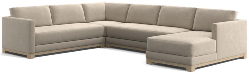 Gather Wood Base Bench 4-Piece U-Shaped Sectional Sofa - image 0 of 14