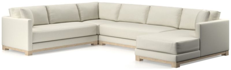 Gather Wood Base Bench 4-Piece U-Shaped Sectional Sofa - image 0 of 11