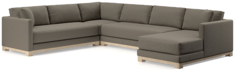 Gather Wood Base Bench 4-Piece U-Shaped Sectional Sofa - image 0 of 11