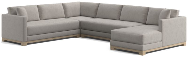 Gather Wood Base Bench 4-Piece U-Shaped Sectional Sofa - image 0 of 11