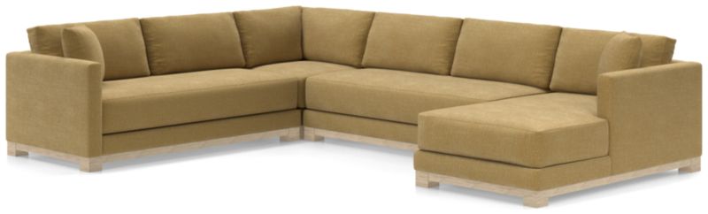 Gather Wood Base Bench 4-Piece U-Shaped Sectional Sofa - image 0 of 11