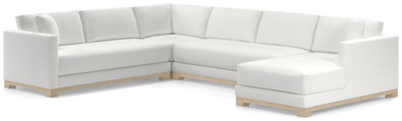 Gather Wood Base Bench 4-Piece U-Shaped Sectional Sofa - image 0 of 11