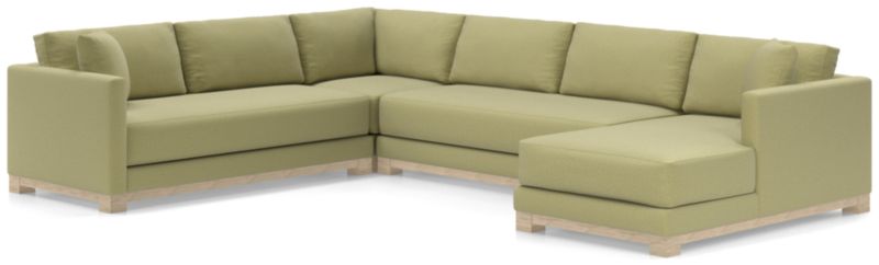 Gather Wood Base Bench 4-Piece U-Shaped Sectional Sofa - image 0 of 11