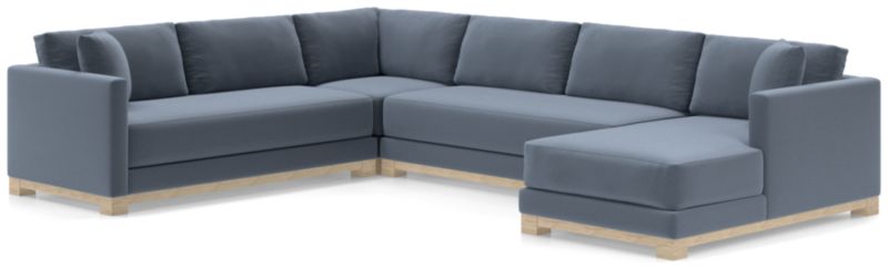 Gather Wood Base Bench 4-Piece U-Shaped Sectional Sofa - image 0 of 11