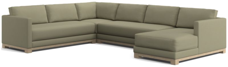 Gather Wood Base Bench 4-Piece U-Shaped Sectional Sofa - image 0 of 14