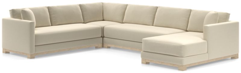 Gather Wood Base Bench 4-Piece U-Shaped Sectional Sofa - image 0 of 11