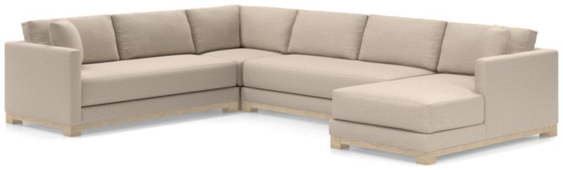 Gather Wood Base Bench 4-Piece U-Shaped Sectional Sofa - image 0 of 11