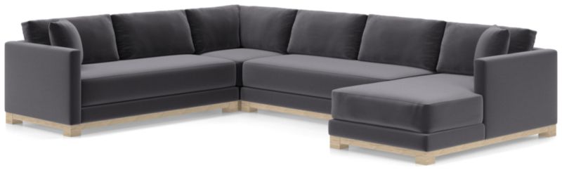 Gather Wood Base Bench 4-Piece U-Shaped Sectional Sofa - image 0 of 11